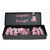 Boîte cadeau de fête des mères en carton rigide estampé à chaud doré décoratif personnalisé Boîte à fleurs de maman