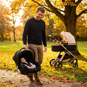 Passeggino Multifunzionale 3-in-1 in Acciaio ad Alto Tenore di Carbonio, Pieghevole a 4 Ruote con Cestino, Convertibile da Neonato a Bambino 0-3 Anni - Product Image 4