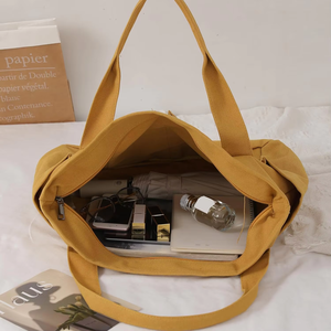 Sac fourre-tout en toile robuste avec logo personnalisé, longues poignées, grande capacité pour les courses et les trajets quotidiens - Product Image 3