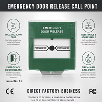 Interrupteur de déverrouillage de porte d'urgence adressable réinitialisable 2NO/2NC/2COM DPDT avec alarme incendie et point de rappel manuel, certifié CE FCC