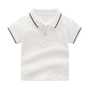 Chemises à manches courtes personnalisées en polyester 100% uni, chemises blanches OEM pour enfants, importées, polos de golf - Product Image 3