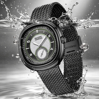 Montre à quartz de luxe pour homme Mark Fairwhale, cadran bicolore en forme de coussin, bracelet en acier inoxydable milanais, montre-bracelet FW-5085