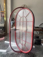 Ventana Pivotante Francesa Victoriana con Marco de Acero, Manija de Latón Antiguo, Doble Acristalamiento con Aislamiento Térmico para Exteriores