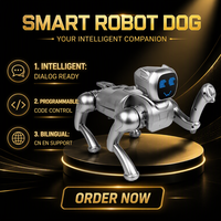 Robot chien IA, compagnon de bureau, jouet interactif intelligent, commande vocale, programmable, marche, écran LED, argent