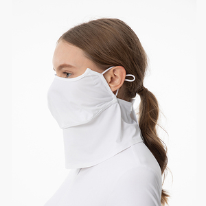 Custom Logo Summer Women's Sun Protection Mask Breathable Mesh <strong>Face</strong> <strong>Cover</strong> with Detachable Brim UV Protection Ice Silk Style - Product Image 3