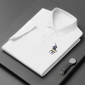 100% Cotton Men's Blank Golf Polo T Shirts Embroidered Logo Plain Short Sleeve Casual Polo Shirts