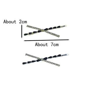 Pince à <span class=keywords><strong>cheveux</strong></span> minimaliste en strass pour femme, barrette latérale pour <span class=keywords><strong>frange</strong></span>, en émail, en forme de X, en métal scintillant, idéale pour le quotidien et les trajets. - Product Image 6