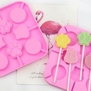 Molde de silicona ecológico para caramelos duros y piruletas, con 8 cavidades en forma de pies y cabeza de oso, molde de resina OEM/ODM, muestra gratuita de fábrica - Product Image 2