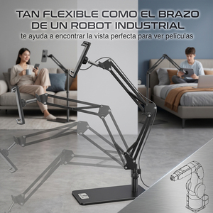Soporte de suelo ajustable Ele-Gate de 135 cm para tabletas y teléfonos con mecanismo de abrazadera de resorte - Product Image 2