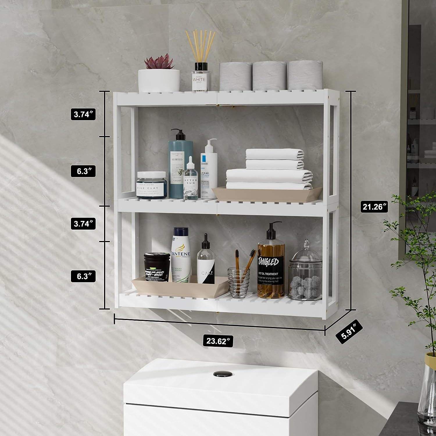 Wall-Mounted Shelf White (Large Size 60*15*60)
