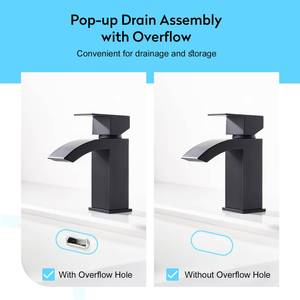 CUPC Single Handle Luxury Bidet Bathroom Basin Waterfall Taps Faucet Black Mixer Tap Faucets - Product Image 5