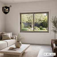 Fenêtre coulissante insonorisée et anti-ouragan JUNYAO Factory NFRC AS2047 CE, 6063-T5 5+9A+5 Low-E, hermétique, OEM pour maison beige/gris
