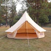 Réchaud de camp et lit Queen tente cloche extérieure 5m touriste coton yourte maison glamping tente de luxe toile yourte tente