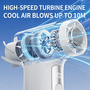 Ventilateur de ceinture portable mini haute qualité en gros, haute vitesse 13000 tr/min, ventilateur à clip 3000 mAh rechargeable USB avec lumière - Product Image 2