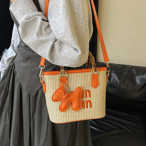 Bolsos de paja para mujer con asa de bambú, tendencia primavera-verano 2026, gran oferta, bolsos de paja para mujer, bolsos para teléfono para niñas - Product Image 3