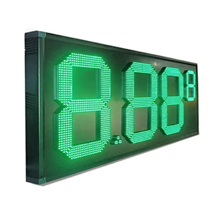 Evershine 24 pollici di colore verde 8.888 telaio in lega di alluminio Semi-outdoor gas stazione di 7 segmenti display a led/led prezzo del gas segno