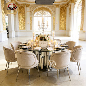 Juego de Comedor Moderno de Acero Inoxidable Redondo de Lujo para 8 Personas, Muebles para el Hogar, Personalizable para Uso en Hoteles - Product Image 3