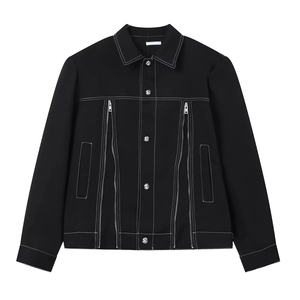 Set di Jeans larghi e larghi personalizzati giovani ragazzi all'ingrosso elegante Denim da uomo 2 pezzi giacca superiore e inferiore in Denim abbigliamento - Product Image 2