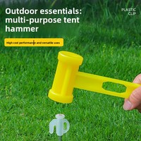 Marteau de tente ultraléger en PE avec tire-clou, outil portable pour clous de sol, idéal pour la randonnée, les activités de plein air et la plage