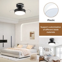 Mini ventilador de techo LED de bajo ruido de 22 pulgadas con motor DC inteligente moderno para dormitorio de la mejor calidad con control remoto de luz