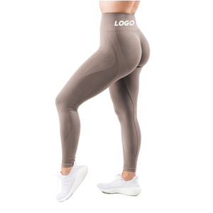 OEM ODM Pantalons de yoga et de gym sans coutures de haute qualité pour femmes <span class=keywords><strong>Collants</strong></span> solides leggings froissés pour exercices de fitness, de course à pied et de sport - Product Image 1