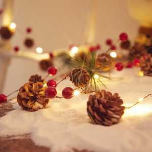Christmas String Lights With Pinecones And Berries White Led <b>Battery</b> <b>Operated</b> For Holiday Decorations - Product Image 3