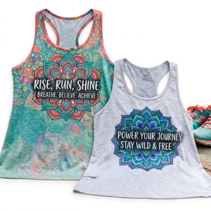 เสื้อกล้ามโยคะสำหรับผู้หญิง แบบ Racerback สำหรับออกกำลังกาย สปอร์ตบรา เสื้อชั้นในออกกำลังกาย เสื้อผ้ากีฬา เสื้อยืดออกกำลังกาย - Product Image 1