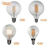 Ampoule LED Edison G125 ABS E27 4W/6W Dimmable Blanc Chaud 2700K Télécommande DC Globe Vintage Certifiée CE Garantie 1 An IRC85