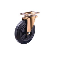 Roue pivotante industrielle en caoutchouc de 6 pouces (160 mm) de norme européenne pour poubelles