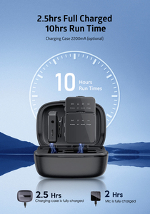 Microphone sans <span class=keywords><strong>fil</strong></span> 2TX + 1RX émetteur sans <span class=keywords><strong>fil</strong></span> sans <span class=keywords><strong>fil</strong></span> go 2 <span class=keywords><strong>avec</strong></span> transmission de 50m et grand boîtier de charge - Product Image 4