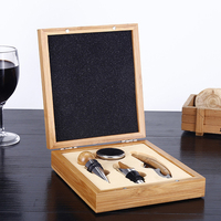 Coffret cadeau personnalisé en bois en gros tire-bouchon à vin hippocampe couteau verseur et bouchon à vin ensembles d'accessoires pour le vin en acier inoxydable
