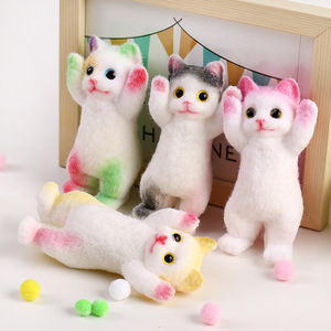 Jouet en peluche chat qui fait la main, chat de simulation à presser et apaisant, jouet Taba Squishy Tpr mignon et moelleux - Product Image 4