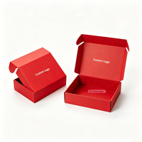 Boîte d'expédition personnalisée écologique en carton ondulé rouge de luxe pour l'e-commerce