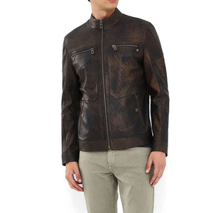 Veste en cuir tendance à col montant pour l'hiver, idéale pour les activités de plein air, fabriquée au Pakistan, coupe ajustée, veste en cuir d'hiver à la mode en vente - Product Image 3