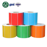 Étiquettes autocollantes en papier adhésif couleur enduit de haute qualité FSC pour imprimantes personnalisées, imperméables, pour étiquettes thermiques