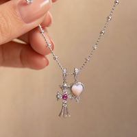 Collier pendentif croix gothique, collier ras du cou à franges multicouches pour femmes, style grunge audacieux