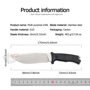 มีดสแตนเลสอเนกประสงค์แบบกำหนดเองได้ (DIY) พร้อมปลอก Kydex ด้ามจับ G10 แบบพกพาพร้อมคลิปหนีบเข็มขัด รับประกัน 1 ปี สำหรับการตั้งแคมป์ - Product Image 2