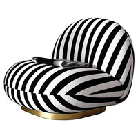 Fauteuil d'appoint pivotant moderne et confortable en tissu bouclé Sherpa Teddy Lambswool pour salon, chambre, bar - Vente en gros pour hôtels, structure métallique