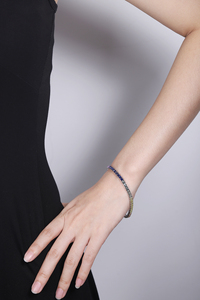 Jewelry High Quality Lab Created Stones 925 Sterling Silver Princess Cut Rainbow 2*2 <strong>Sapphire</strong> <strong>Tennis</strong> <strong>Bracelet</strong> for Gift - Product Image 5