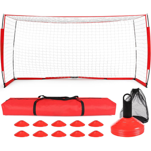 Équipement d'entraînement <span class=keywords><strong>de</strong></span> <span class=keywords><strong>football</strong></span> portable pour enfants, <span class=keywords><strong>but</strong></span> <span class=keywords><strong>de</strong></span> <span class=keywords><strong>football</strong></span> pliable en acier 12x6FT pour extérieur - Product Image 1