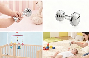 Cá nhân bạc màu quả tạ thép bền kim loại đính cườm Rattle bé trọng lượng cho cá nhân tập thể dục sử dụng và Nhà Đào Tạo - Product Image 4