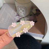 Pince à cheveux en acétate printanier - Barrettes 3D fleur, perle et goutte d'eau pour filles - Accessoires capillaires mignons