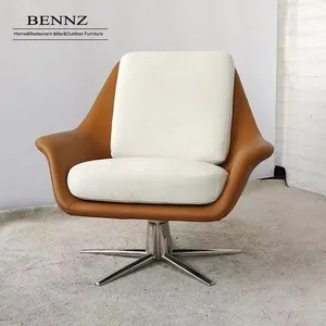 Bennz Meubels Hot Selling Fabriek Directe Levering Fiber Glas Vrije Tijd Draaibare Lounge Stoel Voor Woonkamer