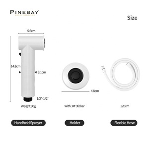 PINEBAY хорошего качества для ванной комнаты, белый абс, новая техника, набор Shattaf, Круглый водный биде, Shattaf, ручной набор для чистки биде - Product Image 6