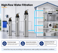 Purificateur d'eau à ultrafiltration à valve manuelle centrale, grande capacité 8000L, haut débit, idéal pour les appartements multi-étages