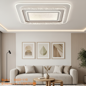 โคมไฟติดเพดาน LED ขนาดใหญ่ พร้อมรีโมทคอนโทรลอัจฉริยะ ลายเรขาคณิตแบบน้ำแข็ง เหมาะสำหรับโรงแรม ล็อบบี้ สำนักงาน ให้แสงสว่าง - Product Image 1