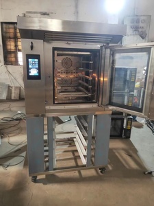 Nouveau <span class=keywords><strong>four</strong></span> rotatif électrique <span class=keywords><strong>à</strong></span> 3 niveaux et 9 plateaux avec <span class=keywords><strong>porte</strong></span> en pierre et fonction vapeur pour la cuisson de pizzas, pains, pâtisseries, sucre, farines, œufs et maïs - Product Image 5