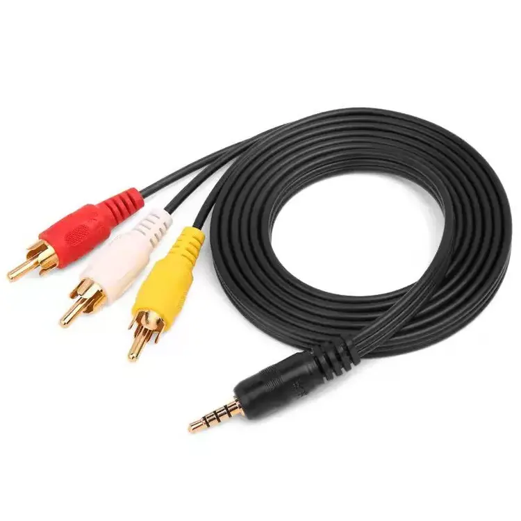 YILIAN 3.5mm ל-rca כבל אודיו 3 rca כבל אודיו וידאו כבל