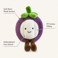 Peluche Mangoustan Douce et Réaliste pour Enfants, Cadeau de Crèche, Décoration Maison, Rembourrage Coton PP