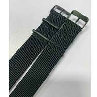 Correa de Reloj de Nylon de 22mm de Ancho, 1 Pieza, Correa de Nylon Estilo NATO Negra con Hebilla Negra PVD con Logotipo Grabado, Proveedor en Stock
